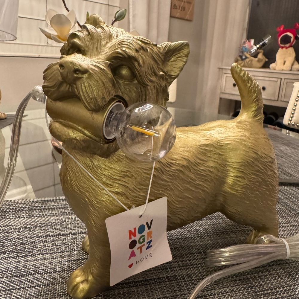 YORKSHIRE TERRIER GOLD LAMP